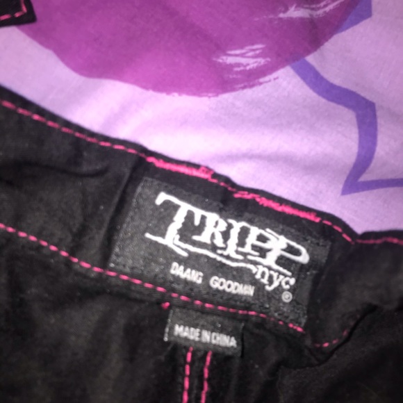 (SOLD) Dollskill Pink Super Skull Wide Leg Pants - Picture 5 of 5